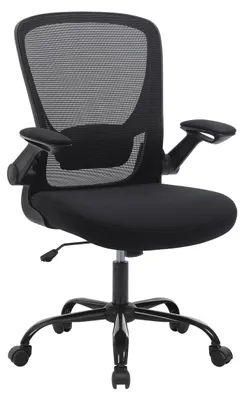 Produktbild von Bürostuhl aus Netzstoff – drehbar – verstellbare Lordosenstütze – klappbare Armlehnen