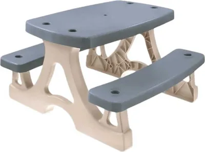 Obrázok produktu pre Mochtoys | detský stôl - záhradný stôl sivý - s integrovanými lavičkami - robustný a odolný voči poveternostným vplyvom