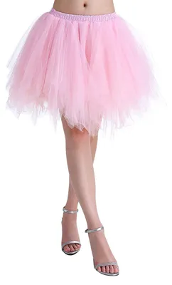 Produktbild von Karneval Erwachsene Damen 80's Tüllrock Tütü Röcke Tüll Petticoat Tutu Rosa