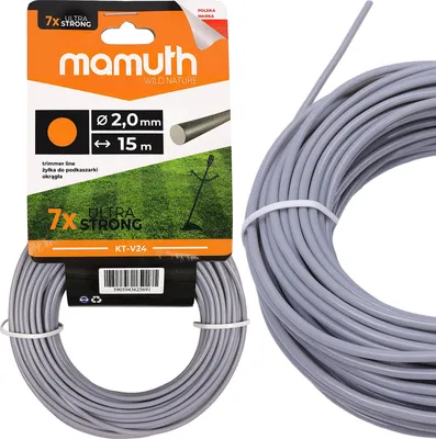 Immagine prodotto di Filo di taglio 2,0 mm 15 m rotondo per decespugliatore e tagliaerba Filo di ricambio per testina MAMUTH