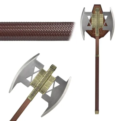 Produktbild von Fantasy Deko Axt 86 cm mit Wandhalterung | Gaming Zimmer Anime Cosplay Büro Wohnzimmer Sammler Deko Wanddeko Geschenk JT6381