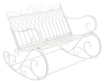 Image de Banc de jardin en métal, balancelle pour l'extérieur, banc pour balcon pour deux personnes, résistant aux intempéries, dimensions 85x113 cm