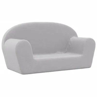 Obrázok produktu pre vidaXL Detská 2-miestna pohovka Light Grey Soft Plush