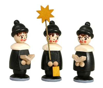 Produktbild von Miniaturfiguren 3 Kurrendefiguren schwarz Höhe 3,7cm
