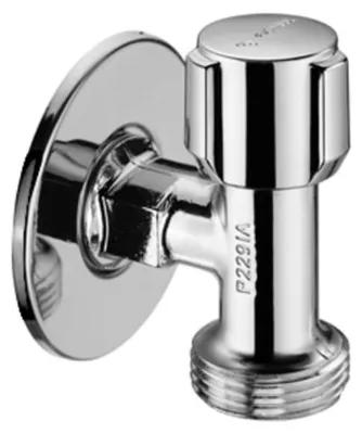 Image de Robinet de raccordement raccourci Schell pour lave-linge, avecsupérieure, 1/2 po, chromé