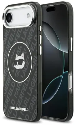 Produktbild von Karl Lagerfeld IML Choupette Head Etui MagSafe-Logo für iPhone Air schwarz
