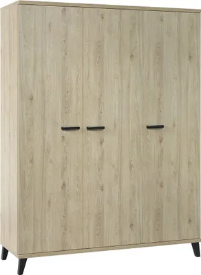 Produktbild von Kinderkleiderschrank DANAÉ mit 3 Türen – Helles Eichenholz – Geräumige Aufbewahrung im natürlichen Design
