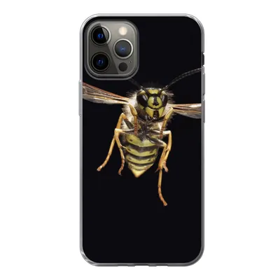 Produktbild von MuchoWow® Handyhülle Schutzhülle Hülle für iPhone 12 Pro Wespe - Insekten - Porträt Silikon Softcase Handy Hülle