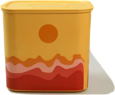Produktbild von TUPPERWARE Quadro 2,1 L gelb orange mit Muster A152 Dose Box Vorratsdose Ultimo