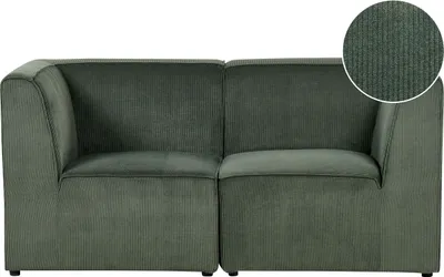Obrázek produktu pro BELIANI Modulární 2místná pohovka zelený manšestr Moderní design Minimalistický styl