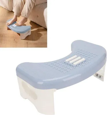 Productafbeelding van Famanu Toiletzittinghulp, U-vorm, waterafstotend, antislip - Opvouwbare voetsteun, blauw