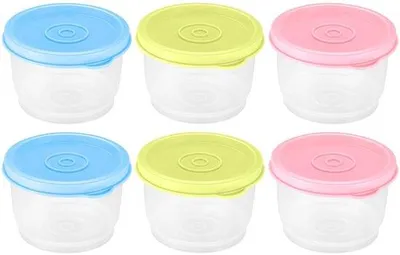 Produktbild von Mikrowellenfeste, stapelbare Behälter, 6 Stück, 160 ml, für Salat und Soße