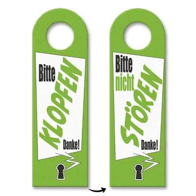 Produktbild von Bitte nicht stören oder klopfen Türhänger 10er Set mit Schlüsselloch Motiv in