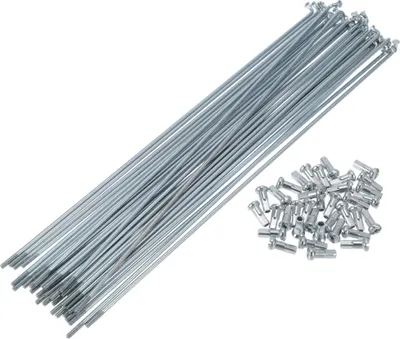 Produktbild von Fahrradspeichen Fahrradrad Speichen Silber Ton Nippel 1 Satz 13G 243mm Länge 45 Stahl verzinkt