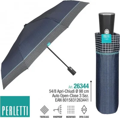 Image de PERLETTI TIME Parapluie homme entièrement automatique SCOZZESE, 26344