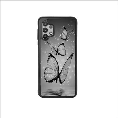 Produktbild von TPU Silikon Hülle für Samsung Galaxy A32 5G Handy Cover Case Schutzhülle Handyhülle Bumper MOTIV 8 Schmetterling Grau