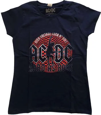Obrázok produktu pre AC/DC Tričko Hard As Rock Band Merchandise Dámske tričko Top Top Navy Blue