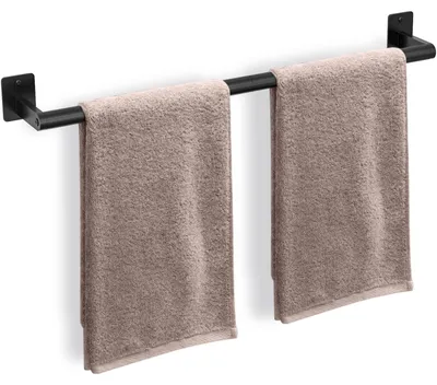 Productafbeelding van Wandgemonteerde Handdoekhouder 60 cm in Mat Zwart