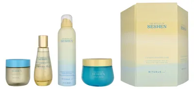 Produktbild von Body Gel 200ml/Foaming Shower Gel 200ml/Body Scrub 150gr/Hair & Body Mist 100ml Rituals Seshen Set