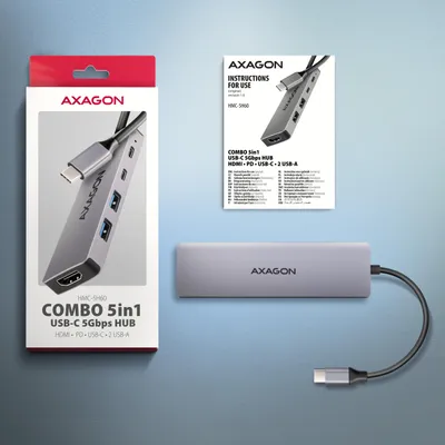 Produktbild von AXAGON USB-C 5Gbps 5in1 Hub | HMC-5H60