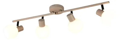 Image de Plafonnier, métal, beige chaud, E14, 4 flammes, orientable, L 70 cm