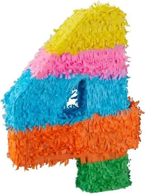 Produktbild von Bunte Zahlen-Pinata für Geburtstagsfeier, 49.8cm lang, 35.4cm breit, 7.2cm hoch