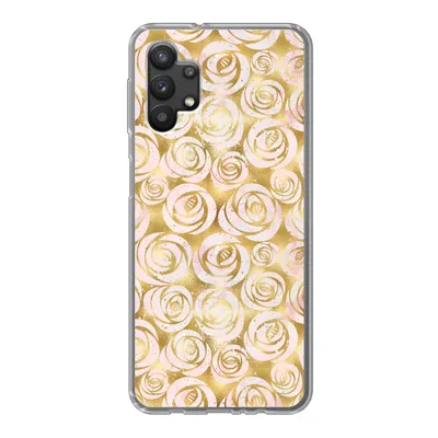 Produktbild von MuchoWow® Handyhülle Schutzhülle Hülle für Samsung Galaxy A32 5G Marmor - Gold - Rosen - Muster Silikon Softcase Handy Hülle - Softcase