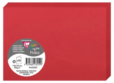 Produktbild von Clairefontaine Doppelkarte C6 210g kirschrot
