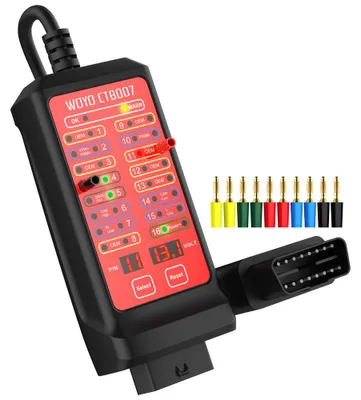 Productafbeelding van WOYO 12V/24V Draagbare CAN-tester met 16-polige breakout-box voor busconfiguratie, voertuigdiagnose en boorddiagnose