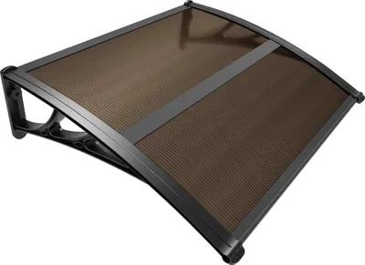 Produktbild von VOUNOT® Vordach für Haustür, 100 x 80 cm Pultbogenvordach Braun