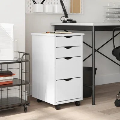 Produktbild von "im " Rollschrank mit Schubladen MOSS Weiß Massivholz Kiefer - Kommoden CC16316