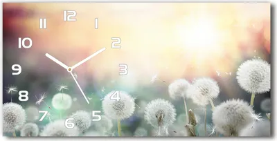 Produktbild von Wanduhr aus Glas – 60x30 cm - Glasbild - Glasuhr - Gehärtetes Glas - weisse-zeiger - Ein Feld von dmuchawy