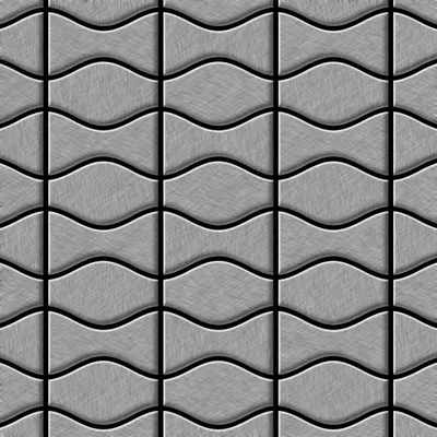 Produktbild von Mosaik Fliese massiv Metall Edelstahl gebürstet 1,6mm Kismet & Karma-S-S-B