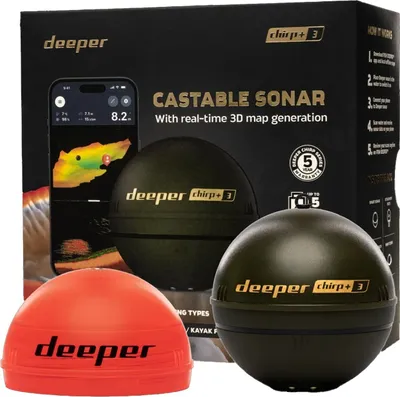 Obrázek produktu pro Deeper CHIRP+ 3 – Chytrý nahazovací sonar s GPS a Wi-Fi pro rybáře