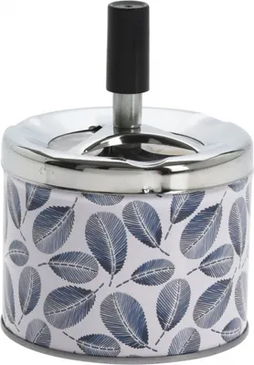 Produktbild von Excellent Houseware Aschenbecher, Metall, 9x12 cm, weiß/blau