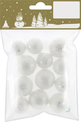 Produktbild von Weihnachtsdeko Kugel aus Styropor Ø 2 & 3 cm weiß - 12 Stück