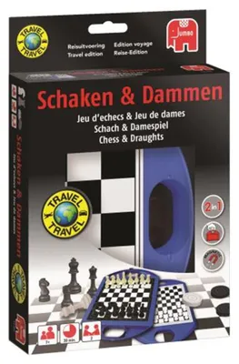 Zdjęcie produktu dla Jumbo Chess & Draughts Travel, Gra planszowa, Strategia, 7 lat(a), Wydanie podróżnicze