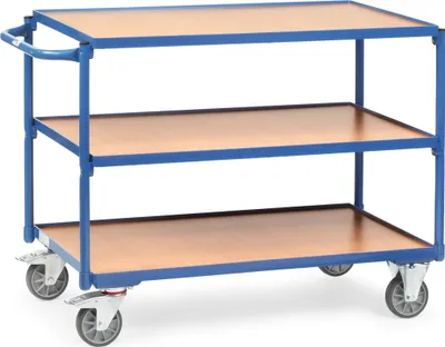 Produktbild von Fetra Tischwagen mit Holzwerkstoffplatten 3 Etagen mit rechteckige Ladeflächen 1200x800 mm