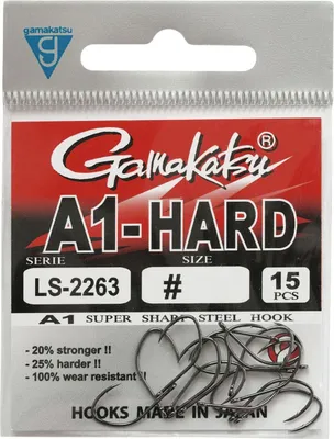Produktbild von Gamakatsu A1 LS-2263 Eyed Hooks Black - 15 Angelhaken, Größe:10