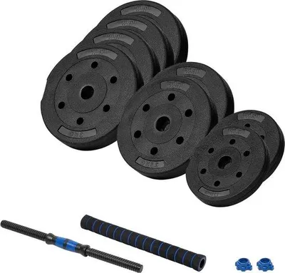Produktbild von Famanu Hantelset Verstellbar - 20 kg Set mit 2 x 125 kg, 2 x 25 kg, 4 x 3 kg