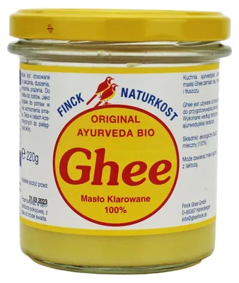 MASŁO KLAROWANE GHEE BIO 220 g (242 ml) - FINCK AYURVEDA