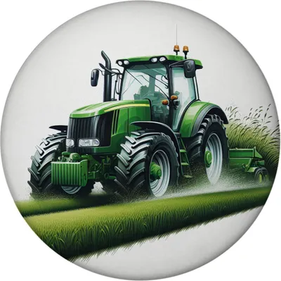 Produktbild von Traktor bei der Feldarbeit Magnet rund rund