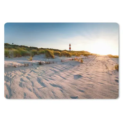 Produktbild von MuchoWow® Mauspad Mousepad Strand - Leuchtturm - Sonnenuntergang 27x18 cm - Mousepads - Maus Mat - Pad - Mausunterlage - Büroartikel - Desk Matten