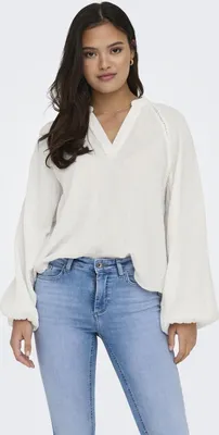 Obrázok produktu pre Blúzka s balónovými rukávmi Voľné V-krká Crepe Top ONLTHYRA | XL