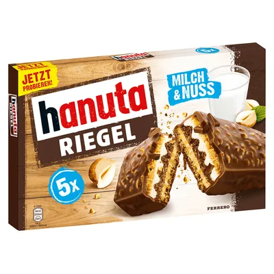 Produktbild von Hanuta bar oplatková tyčinka s lískooříškovým odtučněným mléčným krémem 173g