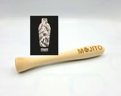 Produktbild von 3er Set Havana Club Mojito 3er Set Stößel aus Holz Stampfer Mörser Caipirinha Bar Cocktail ca. 20 cm lang