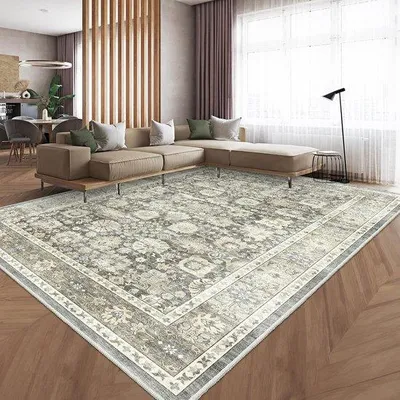 Productafbeelding van Stijlvol vintage vloerkleed voor woonkamer, slaapkamer, eetkamer en terras, 200 x 300 cm, grijs