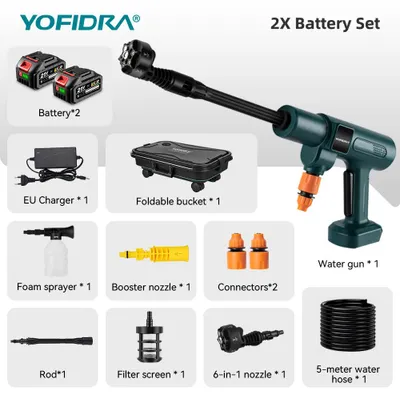Produktbild von YOFIDRA Akku-Hochdruckreiniger 200 Bar, 3500W, bürstenlos, mit 2 Akkus, kompatibel mit Makita 18V