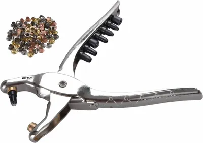 Produktbild von Stanzzangensatz mit 100 Stück Ösen, H2,5-5mm