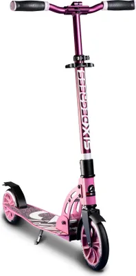 Image de SIX DEGREES Aluminium Scooter Junior avec mécanisme de pliage et béquille, 180/145 mm, hauteur réglable, GS-approuvé, rose
